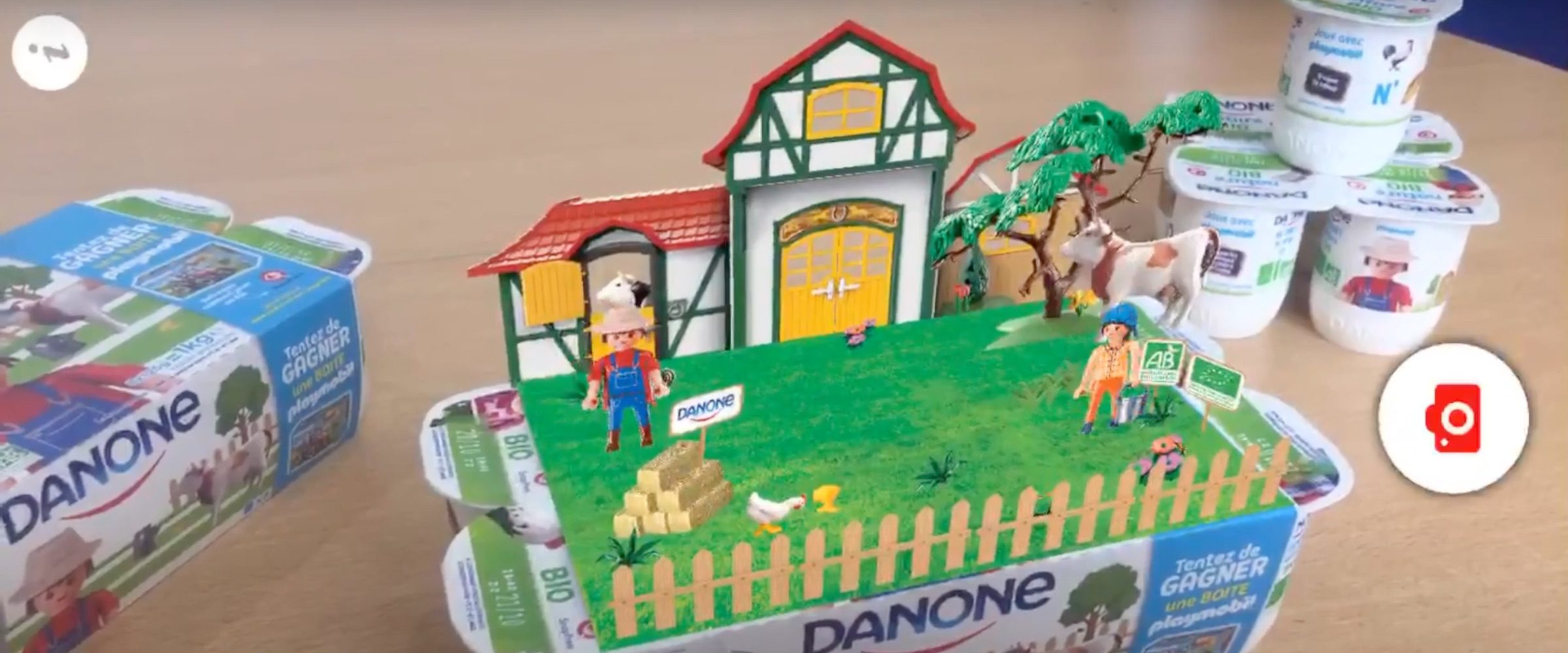Titre en FR Aperçu du packaging Danone yaourt nature bio avec la technologie de réalité augmentée SnapPress
