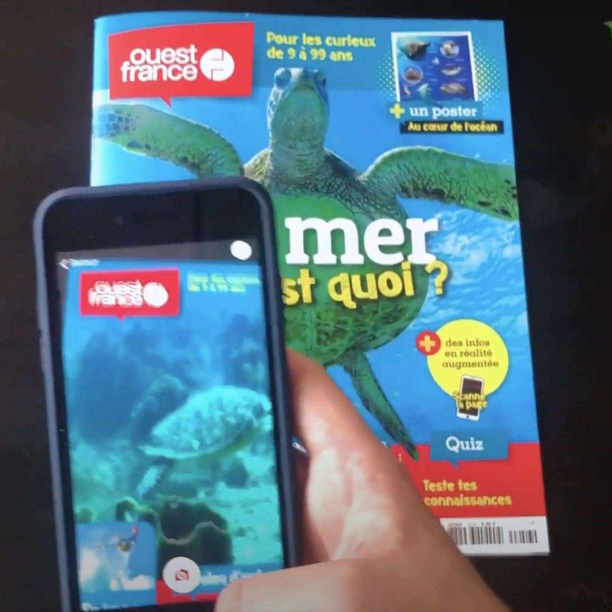 pqARGO_sectors_publishing ARGOplay ex-SnapPress the native Augmented Reality solution for publishing and press, available free of charge to end-users on iOS and Android smartphones, preview of a smartphone and the augmented coverage of Ouest-France's special edition magazine