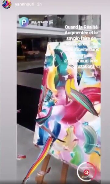 Peinture-augmnentee-YannHouri preview of a smartphone screen showing a painting by Yann Houri augmented with 3D effects